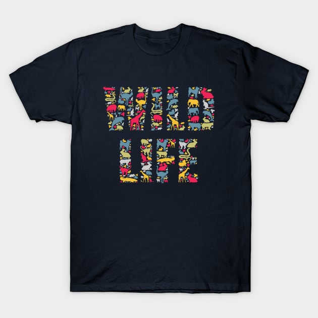 Wild Life Animal Wildlife Collage T-Shirt by Jarecrow 